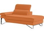 Ottomane EGOITALIANO "Princess, elegantes Designsofa mit erstklassigem Sitzkomfort", orange, B:177cm H:95cm T:108cm, Leder »BULL« (echtes Rindsleder). Geschliffenes, pigmentiertes und behandeltes Rindsleder mit einer Dicke von 1, 3-1, 5 mm. Dieses Leder zeigt eine ziemlich weiche Hand mit einem halb undurchsichtigen Aussehen. Es handelt sich um ein geschütztes Leder. Eine leichte Deckschicht schüt