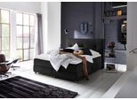 Boxspringbett "Tilo", schwarz, B:214cm L:215cm, Bettrahmen und seitliche Einfassung der Matratzen: pflegeleichter Strukturstoff (100% Polyester);Topper sowie Spiegelfläche der Unter- und Obermatratze: 100% Polyester, ATLANTIC HOME COLLECTION, Komplettbetten, Boxspringbett, mit Tonnentaschen-Federkernmatratze, inkl. Bettkasten und Topper