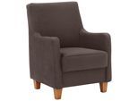 Sessel HOME AFFAIRE "Palmera, B: 70 cm", braun (nuss), B:70cm H:93cm T:75cm, 100% Polyester;Struktur (100% Polyester);Luxus-Microfaser in Lederoptik (100% Polyester), Sessel, Sessel, mit Federkern