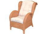 Ohrensessel, gelb (honigfarben), B:66cm H:96cm T:89cm, HOFMANN LIVING AND MORE, Sessel, Ohrensessel, Handgeflochten