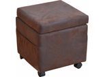 Sitzhocker INOSIGN, Kinder, Gr. B/H/T: 42cm x 45cm x 42cm, Polyester, braun, Hocker Sitzhocker