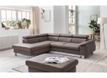 Ecksofa COTTA "Komaris L-Form, B: 249 cm", grau (elefant), B:249cm H:72cm T:100cm, Microfaser PRIMABELLE (100% Polyester);Kunstleder SOFTLUX;Feinstruktur (100% Polyester);Kunstleder SOFTLUX/Struktur (100% Polyester);NaturLEDER, Sofas, Ecksofa, mit Kopfteilverstellung, optional Bettfunktion, Bettkasten & Licht