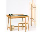 Schreibtisch WOODMAN "Brompton", braun (eichefarben), B:108cm H:80cm T:60cm, Tische, Schreibtisch, im skandinavian Design, Gestell aus massiver Eiche, FSC-zertifiziert