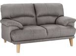 2-Sitzer TRENDMANUFAKTUR "Cecilia, italienische Designsprache, tolle Details", silber, B:162cm H:87cm T:90cm, Struktur fein (100% Polyester);Microfaser Vintage (100% Polyester);Struktur (100% Polyester), Sofas, 2-Sitzer, hoher Sitzkomfort und extrabequeme Armlehnen