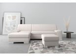 Ecksofa DOMO COLLECTION "Anzio L-Form, whlw. Bettfunktion, Federkern, hochwertig, Breite 271 cm", beige (creme), B:271cm H:85cm T:160cm, Sofas, Ecksofa, Mit Bettfunktion, Recamiere links, Chenille-Struktur, creme
