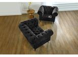 Chesterfield-Sessel HOME AFFAIRE "Tinnum Sessel", schwarz, B:106cm H:77cm T:87cm, Luxus-Microfaser Vintageoptik (66% PU, 27% Polyester, 7% Baumwolle);Struktur weich( 97% Polyester, 3% Polyacryl), Sessel, Chesterfield-Sessel