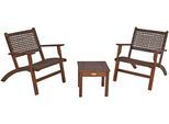 Balkonset GARDEN PLEASURE "Sonora", braun (dunkelbraun, dunkelbraun, dunkelbraun), Kunststoff, Massivholz, Sitzmöbel-Sets, Balkonset, Teak-Look