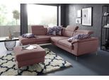 Ecksofa SIT & MORE "Percy L-Form", lila (flieder), B:270cm T:235cm, Sofas, Ecksofa, 15 cm Fußhöhe, Sitztiefenverstellung, wahlweise in 2 Fußfarben