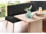 Sitzbank EXXPO - SOFA FASHION "Costa, moderne Rückensteppung, bequem und elegant, hoher Holzfuß", schwarz, B:162cm H:92cm T:68cm, Struktur: Webvelour, 100% Polyester, Sitzbänke, Sitzbank, hochwertige Detailverarbeitung, Frei im Raum stellbar