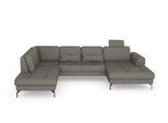 Wohnlandschaft SIT & MORE "Bendigo U-Form", braun (schlamm), B:332cm H:87cm T:226cm, Sofas, Wohnlandschaft, inklusive Sitztiefenverstellung, Bodenfreiheit 15 cm, in 2 Fußfarben