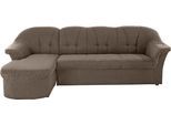 Ecksofa DOMO COLLECTION "Pegnitz, elegante Rückensteppung, komfortabel, Breite 238cm, L-Form", braun, B:238cm H:82cm T:141cm, 100% Polyester, Sofas, Ecksofa, wahlweise mit Bettfunktion