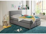Boxspringbett HOME AFFAIRE "Eliana", grau, B:147cm L:210cm, Komplettbetten, Boxspringbett, inkl. Topper, in 4 Breiten, 3 Matratzenarten und 2 Härtegraden