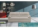2,5-Sitzer EGOITALIANO "Doris, modernes Designersofa, Ledersofa mit erstklassiger Sitzqualität", grau (perlgrau), B:192cm H:90cm T:93cm, Leder »BULL« (echtes Rindsleder). Geschliffenes, pigmentiertes und behandeltes Rindsleder mit einer Dicke von 1, 3-1, 5 mm. Dieses Leder zeigt eine ziemlich weiche Hand mit einem halb undurchsichtigen Aussehen. Es handelt sich um ein geschütztes Leder. Eine leich