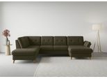 Wohnlandschaft SIT & MORE "Göteborg", grün (khaki), B:327cm H:90cm T:226cm, Sofas, Wohnlandschaft, inkl. Sitztiefenverstellung, wahlweise mit Bettfunktion & Bettkasten