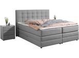 Boxspringbett HOME AFFAIRE "Ethan", grau, B:214cm L:211cm, Komplettbetten, Boxspringbett, inkl. Topper und geräumigen Bettkasten erhältlich in H2, H3 und H4