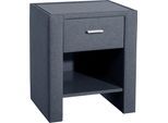 Nachttisch HOME AFFAIRE, blau, B:50cm H:61cm T:41cm, Tische, Nachttisch, Nachtkonsole mit 1 Schubkasten und 1 Ablagefach