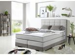 Boxspringbett HOME AFFAIRE, grau (hellgrau), B:153cm L:210cm, Komplettbetten, Boxspringbett, inklusive Topper und Wendekissen