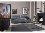 2,5-Sitzer "CR.450, Designsofa, Loungesofa", blau (blaugrau 534, 73), B:184cm H:85cm T:95cm, Jacquard-Flachgewebe Diane 1 Q2 (55% Polyacryl 45% Polyester);NaturLEDER OSKAR (echtes Rindsleder), CREATION BY ROLF BENZ, Sofas, 2 5-Sitzer, Armlehne niedrig, Fuß chromfarben glänzend, Breite 184 cm