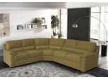 Ecksofa EGOITALIANO "Doris, modernes Designerecksofa in hochwertigen Microfaserqualitäten", gelb (senf), B:266cm H:90cm T:246cm, Luxus-Micofaser CASHMERE in Lederoptik (100% Polyester) ist ein neues technisches Gewebe mit einem visuellen und taktilen Aspekt, der dem Nubuk sehr nahe kommt, mit innovativen Eigenschaften. Seine außerordentliche Weichheit kommt von einem exklusiven Produktionsprozess,