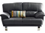 2-Sitzer TRENDMANUFAKTUR "Cecillia, in italienischem Design, bequem", schwarz, B:162cm H:87cm T:89cm, Kunstleder SOFTLUX;Microfaser PRIMABELLE (100% Polyester);NaturLEDER (echtes Rindsleder) in Sitz und Rücken. Korpus in passendem Kunstleder SOFTLUX bezogen;Luxus-Microfaser ALCAZAR (100% Polyester), Sofas, 2-Sitzer, hochwertige Verarbeitungsdetails