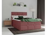 Boxspringbett HOME AFFAIRE "Ambre", rot (burgunderrot), B:121cm L:210cm, Komplettbetten, Boxspringbett, mit Taschen-Federkernmatratze