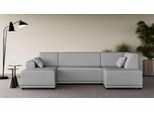 Wohnlandschaft HOME AFFAIRE "TAMMO", grau (hellgrau), B:296cm H:80cm T:162cm, 100% Polyester, Sofas, Wohnlandschaft, U-Form