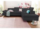 Ecksofa SIT & MORE "Limit L-Form", schwarz, B:275cm H:89cm T:217cm, Kunstleder SOFTLUX;Luxus-Microfaser ALTARA NUBUCK (100% Polyester);Struktur (100% Polyester), Sofas, Ecksofa, wahlweise mit Bettfunktion und Bettkasten