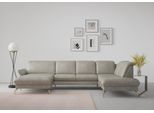 Wohnlandschaft SIT & MORE "Fashion U-Form", grau (hellgrau), B:338cm H:84cm T:207cm, Sofas, Wohnlandschaft, wahlweise mit Kopfteilverstellung, Vorziehsitz, motorisch, Nickelfüße