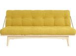 Schlafsofa KARUP DESIGN "Folk", gelb, B:190cm H:90cm T:130cm, 100% Polyester, Sofas, Schlafsofa, aus massiven Kiefernholz, inkl. Futonmatratze
