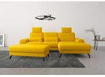 Ecksofa SIT & MORE "Cinturo L-Form", gelb (mustard), B:283cm H:88cm T:175cm, Sofas, Ecksofa, inklusive Sitztiefenverstellung und Federkern, Sitzhöhe 45 cm