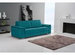 Schlafsofa EGOITALIANO "Cecilia, modern & elegant, erstklassiger Sitzkomfort, Dauerschläfer", blau (teal), B:234cm H:85cm T:102cm, Sofas, Schlafsofa, inkl. Matratze und hochwertigem Metallbettrahmen, toller Schlafkomfort