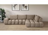Ecksofa OTTO HOME "AZITA L-Form, XXL 352 cm Designsofa in Bubble-Opitk", grau (taupe), B:352cm H:72cm T:210cm, 100% Polyester, Sofas, Ecksofa, lose Rückenkissen, traumhafte Steppung