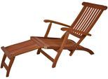 Gartensessel GARDEN PLEASURE "Phoenix", braun (holzfarben), H:92cm T:163cm, Sessel, Gartensessel, Eukalyptusholz, verstellbar