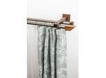 Gardinenschiene GARESA "Cubus, Quadros Innenlauf", braun (chromfarben, nussbaum), L:120cm, Gardinenstangen, Gardinenschiene, Innenlauf-Vorhanggarnitur, verlängerbar, Holz-Aluminium