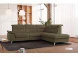 Ecksofa SIT & MORE "Astoria L-Form", grün (olive), B:256cm H:91cm T:225cm, 100% Polyester, Sofas, Ecksofa, wahlweise mit motorischer Relaxfunktion