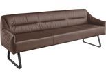 Essbank MUSTERRING "JustB SP500", braun (tobacco), B:232cm H:86cm T:70cm, Sitzbänke, Essbank, Metallkufe schwarz, verschiedene Farben, Breite 220 oder 250 cm