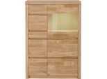 Vitrine OTTO HOME "Silkeborg", braun (eiche teilmassiv), B:90cm H:125cm T:35cm, Holz teilmassiv, Schränke, Vitrine, Höhe, 125 cm