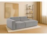 2-Sitzer HOME AFFAIRE "Noord mit Kedernaht, Breite 227 cm", grau (ligh grau), B:227cm H:71cm T:96cm, 94% Polyester; 6% Nylon, Sofas, 2-Sitzer, Cord, Struktur, Webstoff, mit Wellenunterfederung, Massivholzrahmen