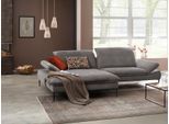 Ecksofa W.SCHILLIG "enjoy&MORE, Designsofa, elegant und bequem, L-Form", grau (grau r66), B:294cm H:87cm T:185cm, Chenille-Flachgewebe R66 (85% Polyester, 15% Nylon);Longlife Xtra-Leder Z59: Glattleder mit modischer Prägung. Hautstärke 0, 9 - 1, 1 mm;Stoff S37 (100% Polyester), Sofas, Ecksofa, Sitztiefenverstellung, Füße schwarz pulverbeschichtet, Breite 294 cm