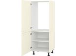 Kühlumbauschrank KOCHSTATION "KS-Scafa" mit Tür für integrierten Kühlschrank 880mm", beige (magnolia, nussbaum tabak), B:60cm H:150cm T:56cm, Schränke, Kühlumbauschrank, Breite/Höhe: 60/150 cm, wahlweise Türanschlag rechts oder links