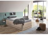 Polsterbett "Texel", beige (sand), B:106cm H:34cm L:206cm, Bezug Bett: Veloursstoff 100% Polyester oder Microfaser (100% Polyester);Bonnell-Federkernmatratze: 51% Polypropylen, 39% Polyester und 10% Baumwolle;Kaltschaummatratze: 100% Polyester, Bezug abnehm- und waschbar bis 60C;Kissenbezug: 100% Polyester, Füllung : 100% Polyester (Hohlfaser), WESTFALIA SCHLAFKOMFORT, Betten, Polsterbett, Standar