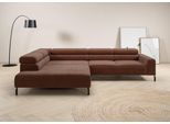 Ecksofa HOME AFFAIRE "Antonelli, L-Form, inkl. Kopfteilverstellung, Breite 312 cm", braun (rost), B:312cm H:71cm T:219cm, 95% Polyester, 5% Nylon, Sofas, Ecksofa, mit elektrischer Sitztiefenverstellung, in Cord, rost