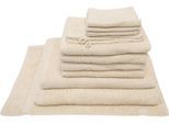 Handtuch Set DYCKHOFF "Kristall", beige, Frottier, Frottier, Obermaterial: 100% Baumwolle, Handtuch-Sets, Handtuch Set, Umfangreiches Badezimmer Komplett-Set inklusive Badvorleger