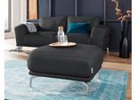 Hocker W.SCHILLIG "montanaa", schwarz (schwarz z59), B:71cm H:42cm T:71cm, Hocker, Hocker, mit Metallfüßen in Silber matt, Breite 71 cm