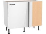 Unterschrank KOCHSTATION "KS-Paula", weiß glanz, weiß, B:100cm H:87cm T:58,4cm, Schränke, Unterschrank, 100 x 60 cm breit, 87 cm hoch, mit 1 Tür, 1 Einlegeboden