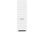 Kühlumbauschrank KOCHSTATION "KS-Luhe", weiß (weiß matt, weiß), B:60cm H:200cm T:60cm, MDF, Schränke, Kühlumbauschrank, 60 cm breit, hochwertige MDF-Fronten mit waagerechter Lisene