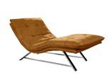Relaxliege W.SCHILLIG "daily dreams", gelb (brandy s37), B:95cm H:91cm T:170cm, Stoff S37 (100% Polyester), Sofas, Relaxliege, in Waffelkissen-Optik, wahlweise mit Motor, Kufengestell, in 2 Breiten