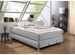 Boxspringbett HOME AFFAIRE "Salo", grau (hellgrau), B:126cm L:206cm, Komplettbetten, Boxspringbett, Ohne Kopfteil, inkl. Topper, auch in Überlänge 220 cm