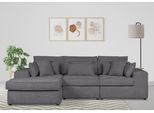 Ecksofa OTTO HOME "Florid L-Form", grau, B:280cm H:75cm T:162cm, Baumwollmix (60% Baumwolle/40% Leinen);Struktur fein (100% Polyester);Samtoptik (100% Polyester), Sofas, Ecksofa, 3 Teile, bestehend aus Modulen, viele Bezugsqualitäten, auch in Cord