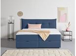 Boxbett HOME AFFAIRE "Kederleicht", blau, B:205cm L:213cm, Komplettbetten, Boxbett, inklusive Bettkasten & Topper, in 4 Breiten und 2 Härtegraden